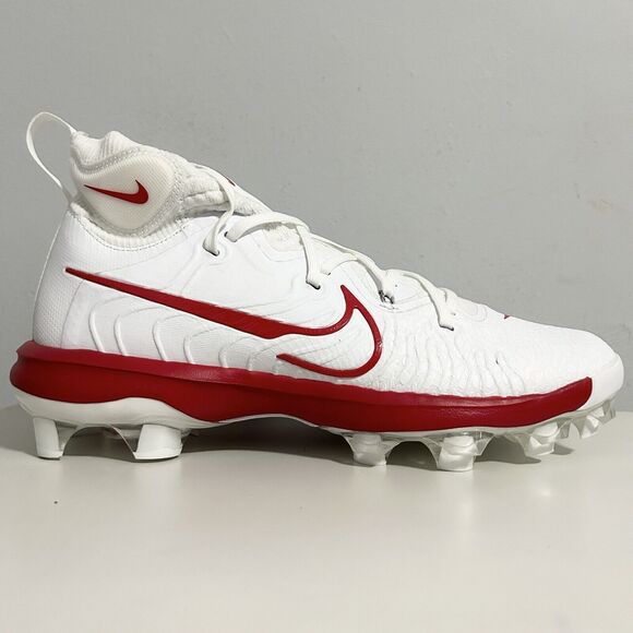 Nike Alpha Huarache NXT MCS “White University Red” Men Size 12 Baseball Cleats - Picture 2 of 8